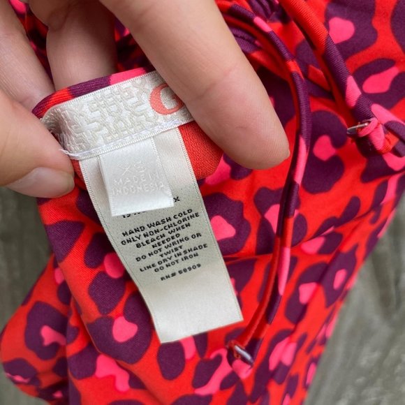 GB Gianni Bini Party Animal Print One Piece Swimsuit Size XS Strappy Back New - Picture 7 of 10